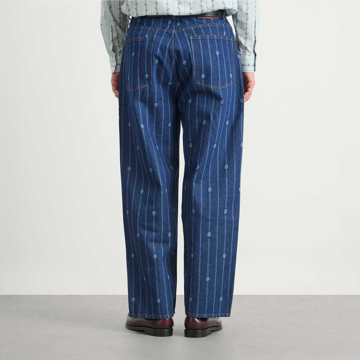 Drôle de Monsieur Men's Drole De Monsieur Monogram Denim Jeans in Stone Wash