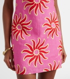 Cala de la Cruz Printed linen minidress