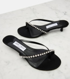 Jimmy Choo Dila 35 leather and satin thong sandals