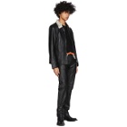 Eastwood Danso SSENSE Exclusive Black Leather Cowrie Shell Jacket