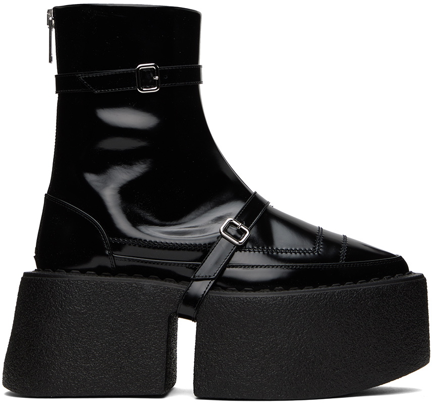 SHANG XIA SSENSE Exclusive Black Superstack Boots