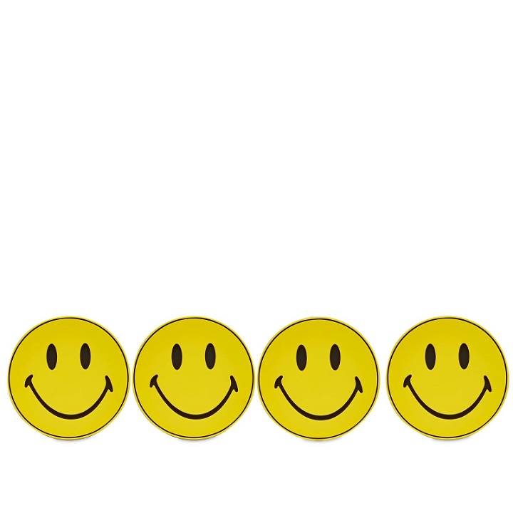 Photo: MARKET Men's Smiley Coaster Set in Yellow/Black
