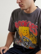 KAPITAL - Buster Peckish Bowy Printed Cotton-Jersey T-Shirt - Black