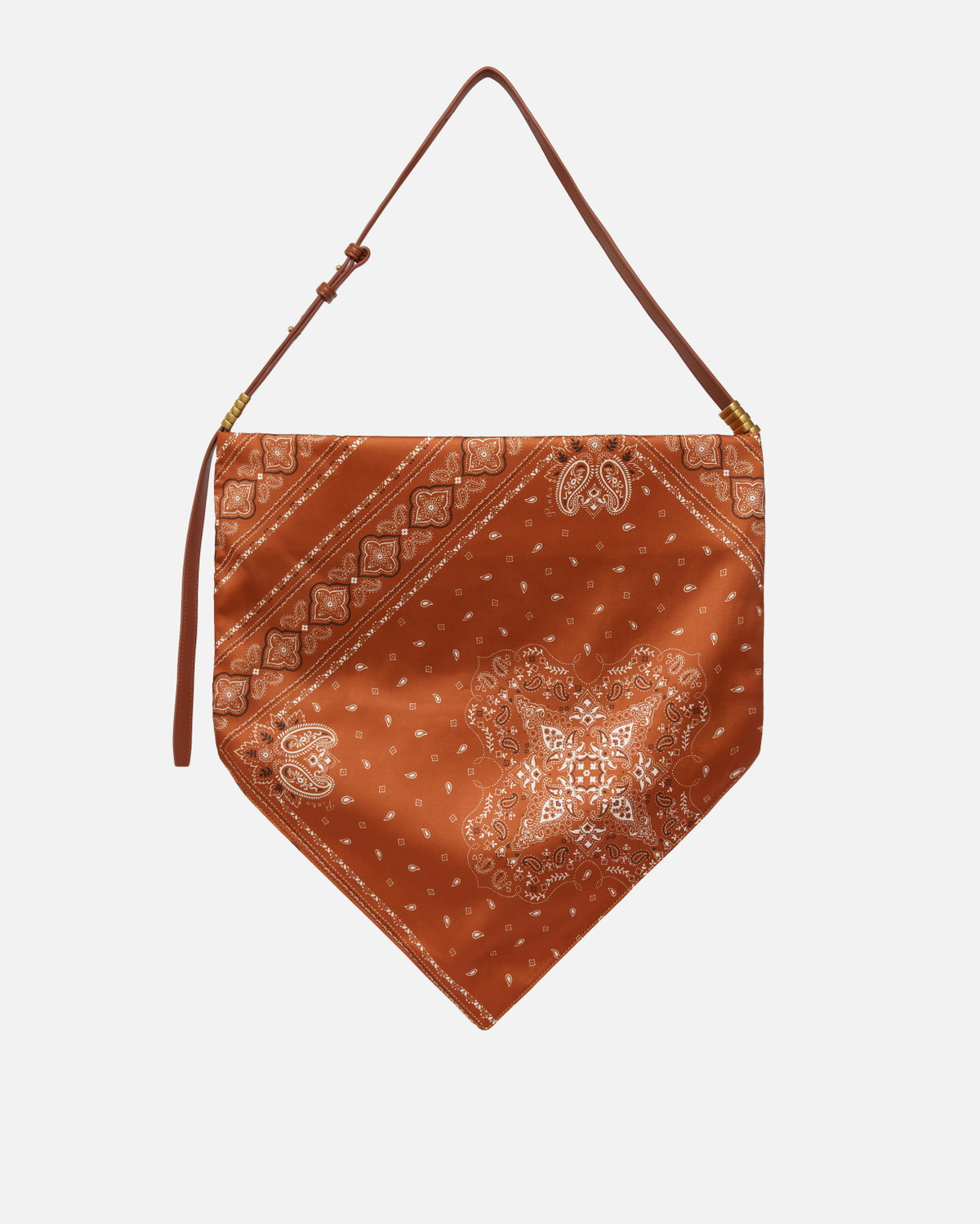 Pinko Medium Size Scarf Shoulder Bag In Bandana Print Fabric Arab Antique Gold
