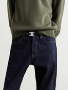 CELINE - 2.5cm Triomphe Logo-Debossed Leather Belt - Black