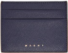 Marni Navy Leather Card Holder