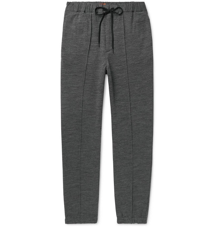 Photo: Barena - Tapered Wool-Blend Jersey Sweatpants - Dark gray