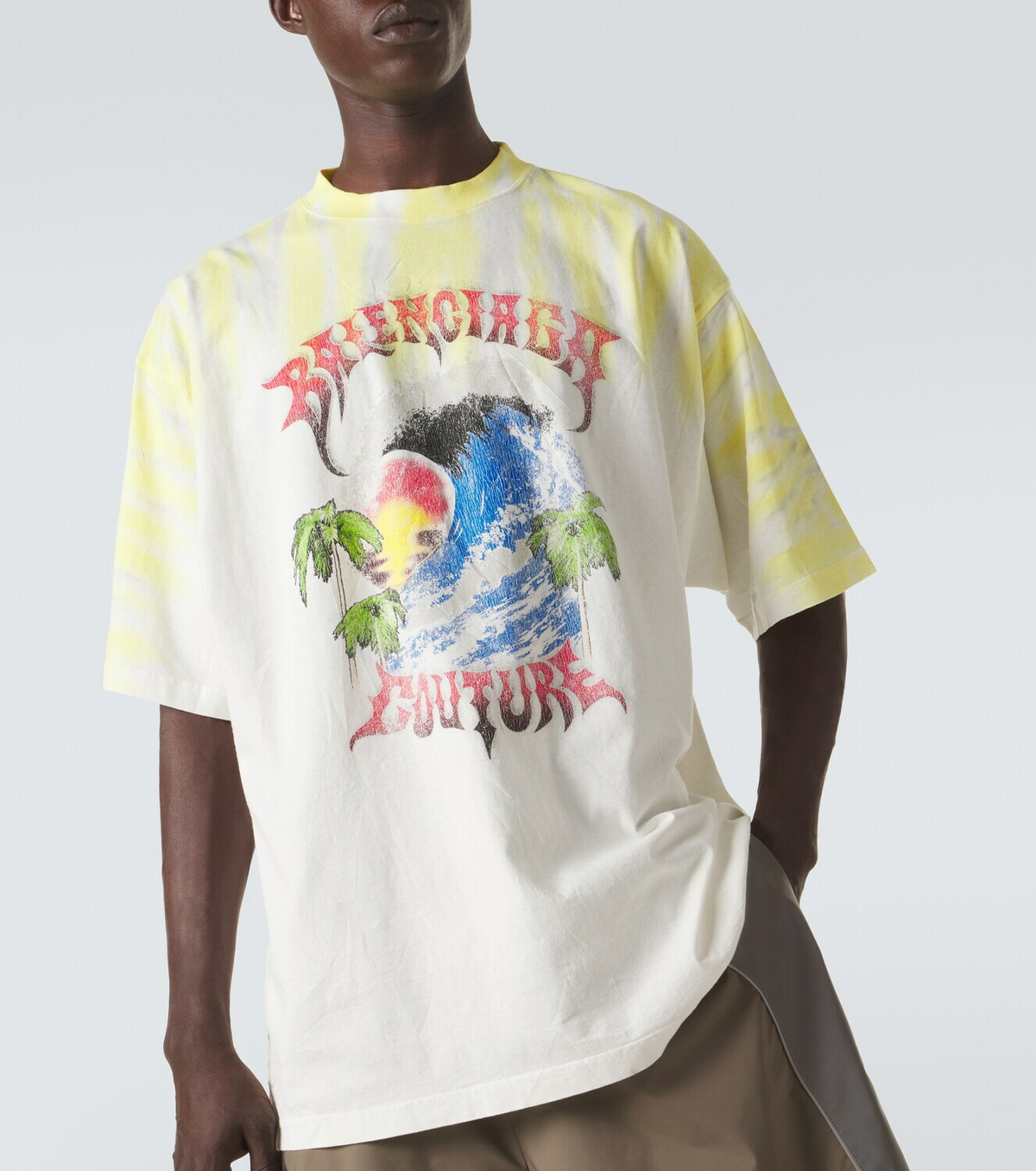 Balenciaga Printed tie-dye cotton jersey T-shirt