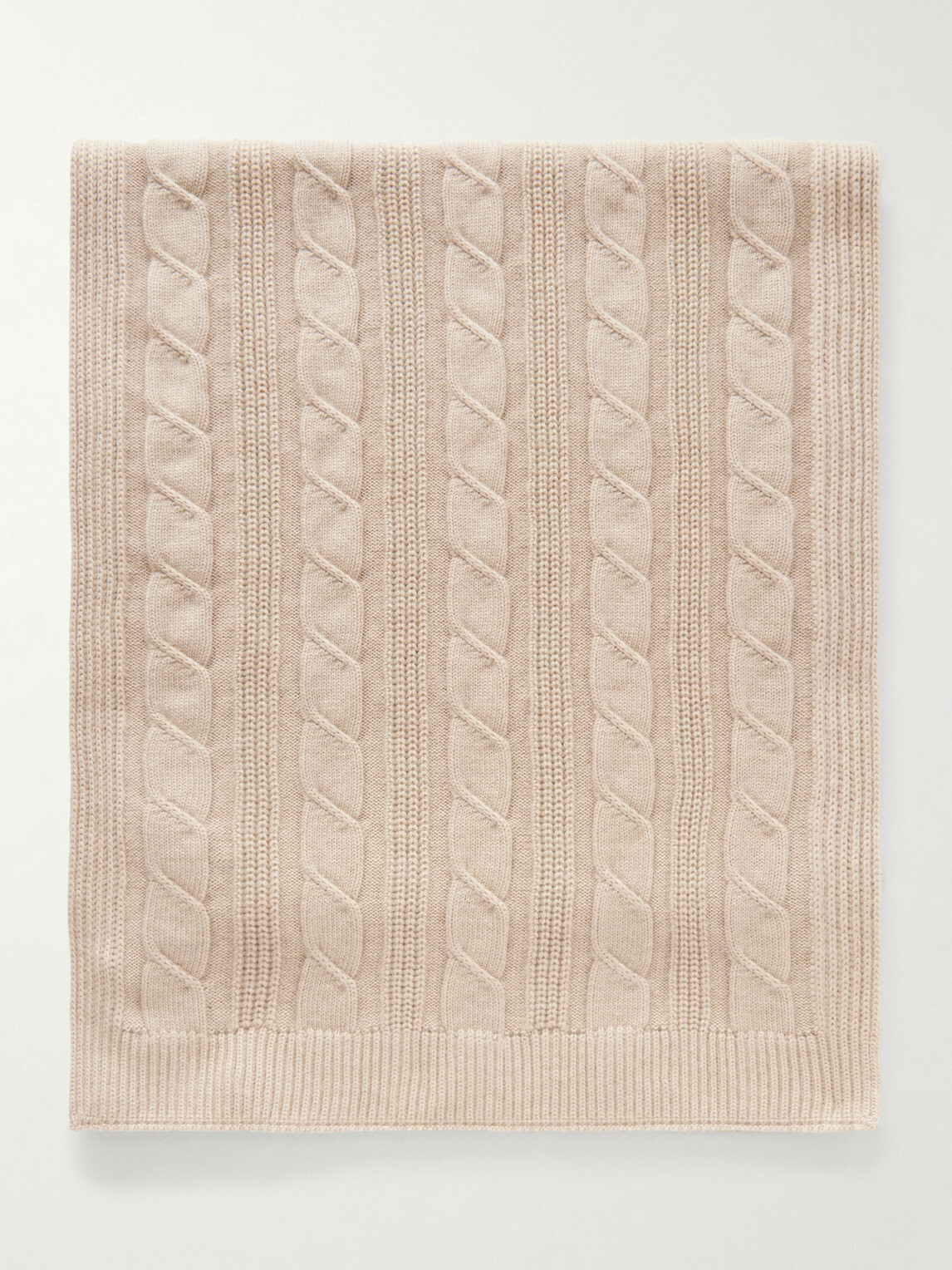 Zegna - Cable-Knit Cashmere Scarf - Neutrals