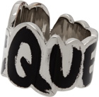 Alexander McQueen Silver & Black Graffiti Ring