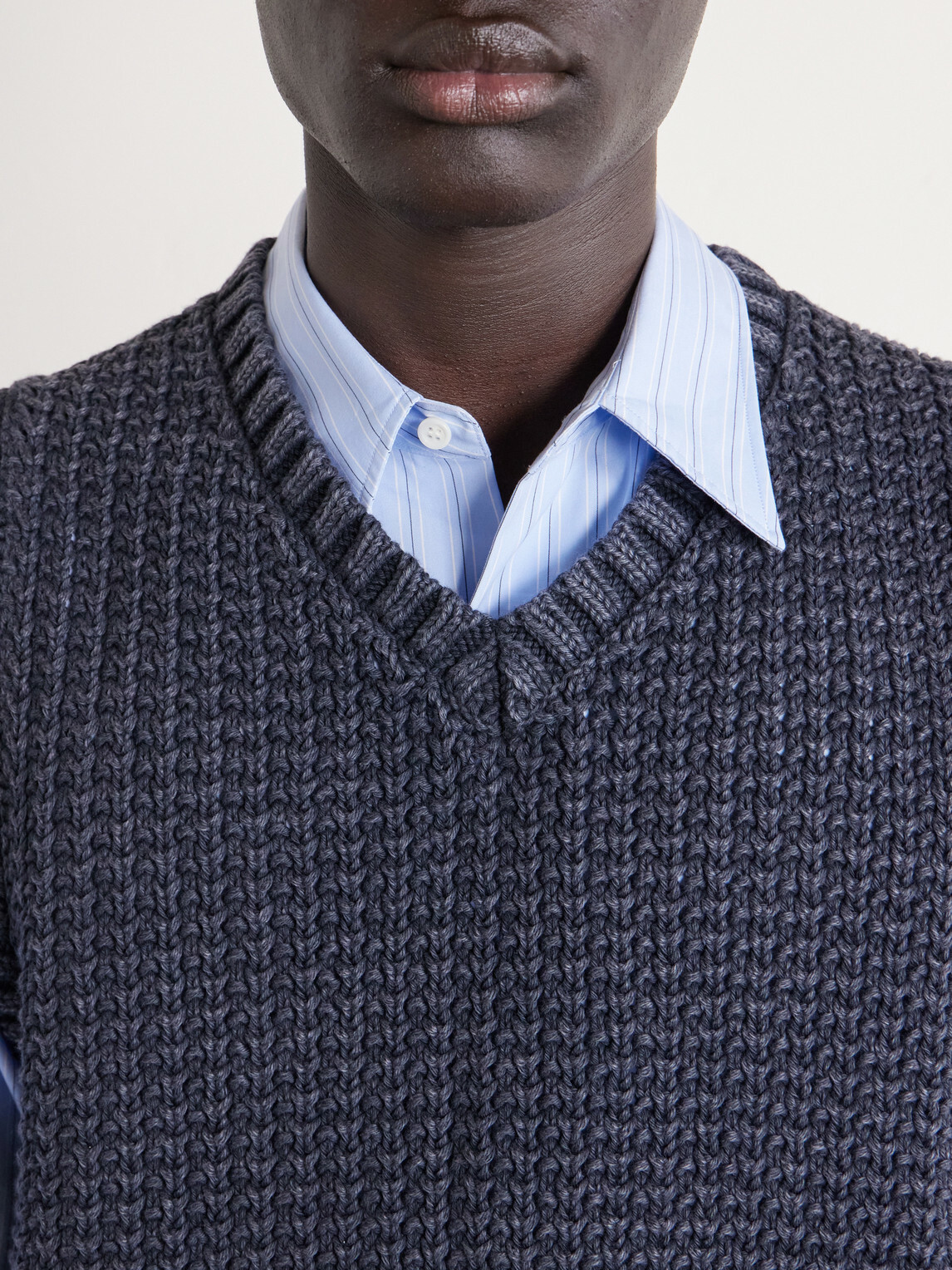 Corridor - Open-Knit Cotton Vest - Black