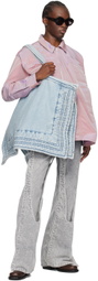 Y/Project Blue Maxi Wire Cabas Denim Tote