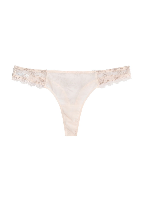 Photo: Simone PÉRÈLE Singuliere Embroidered Tulle Thong Light Pink