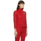 Gucci Red GG Cherries Zip-Up Sweater