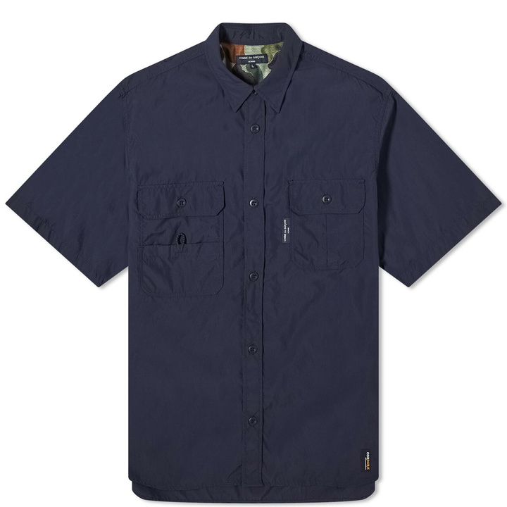 Photo: Comme des Garçons Homme Men's Nylon Double Pocket Short Sleeve Shi in Navy