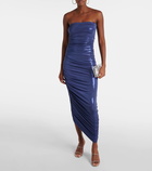 Norma Kamali Diana ruched metallic gown