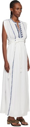 Isabel Marant Etoile White Liviane Summer Embroidered Long Dress
