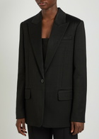 Another Tomorrow Oversized Twill Blazer Black