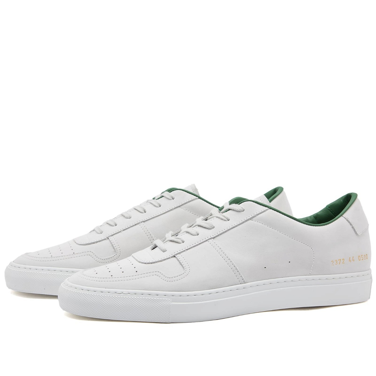 Photo: Common Projects Men's B-Ball Summer Nubuck Sneakers in White/Green