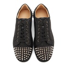Christian Louboutin Black and Silver Suede Seavaste 2 Sneakers