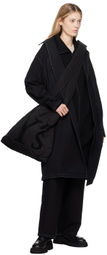 Y's Black Faded Denim Coat