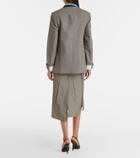 Victoria Beckham Draped wool and mohair midi skirt