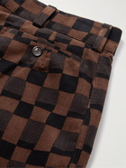 Marni - Wide-Leg Checked Cotton-Corduroy Cargo Trousers - Brown