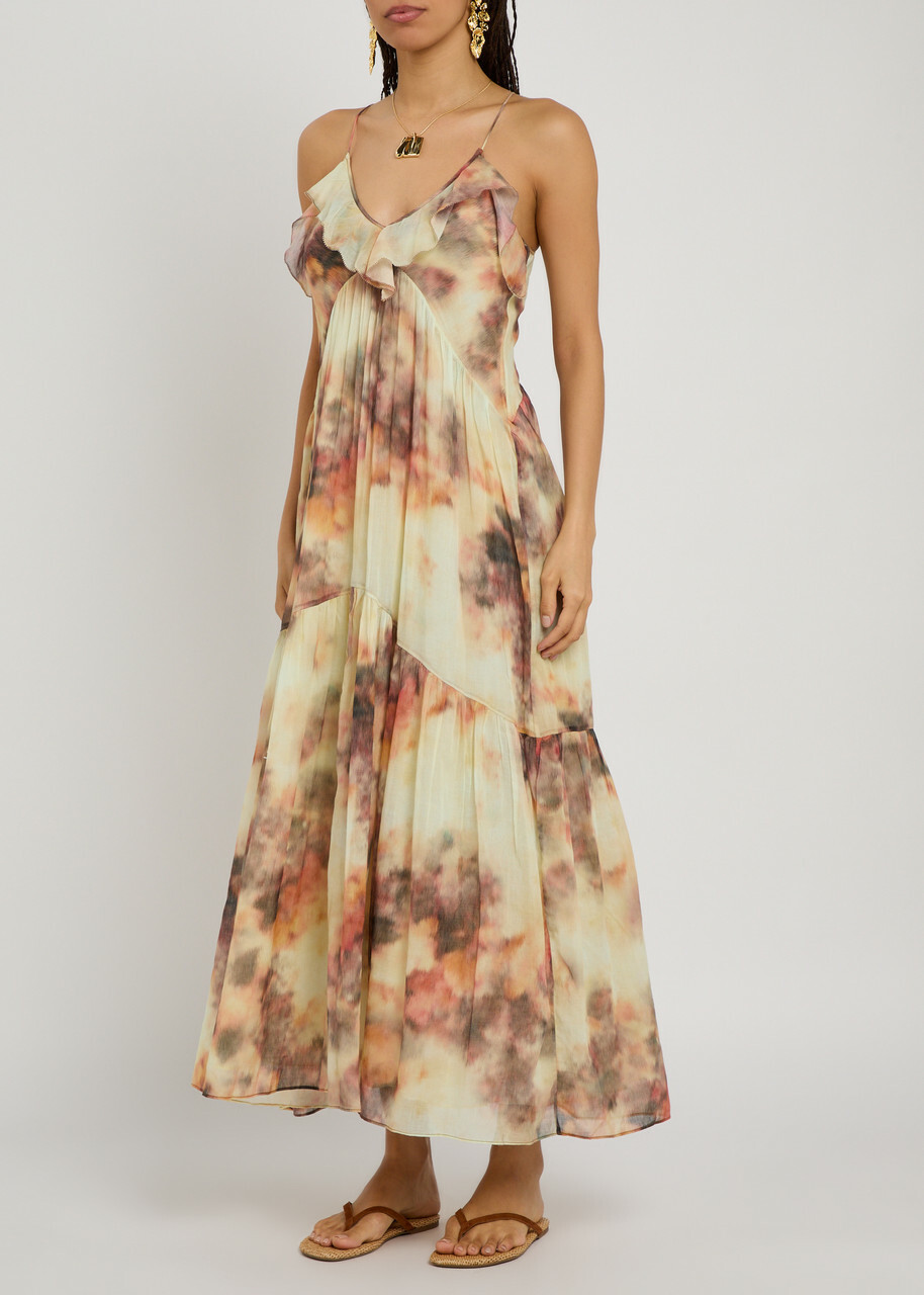 Isabel Marant étoile Vasmila Printed Cotton Maxi Dress Multicoloured