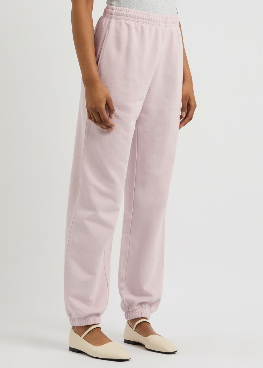 Rotate Sunday Classic Logo-embroidered Cotton Sweatpants Light Pink