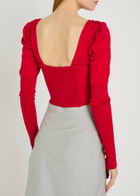 Vivienne Westwood Bea Layered Wool-blend Corset top Red