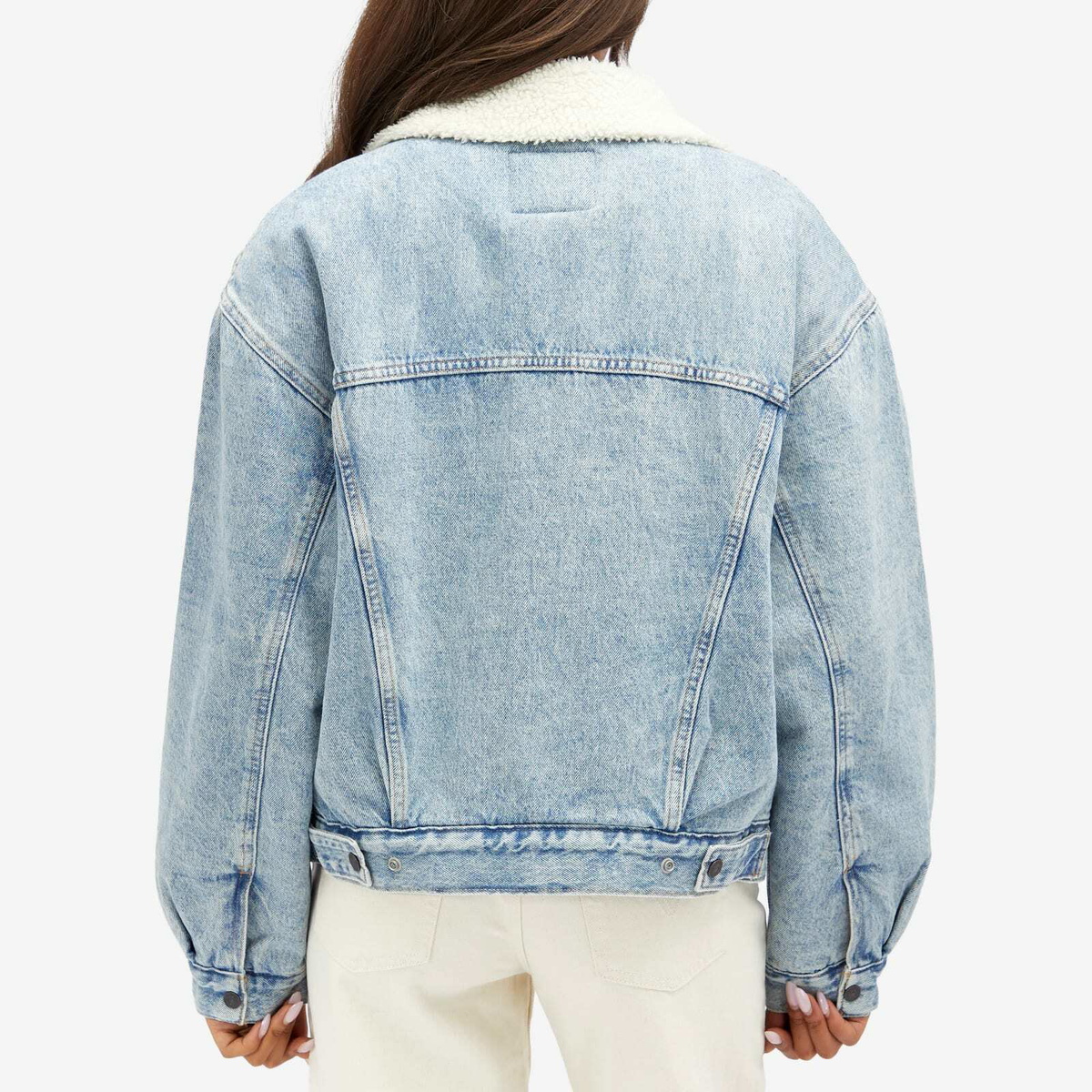 Levi's Women's Denim Sherpa Trucker Jacket in Blue