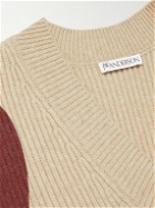 JW Anderson - Printed Ribbed Merino Wool Sweater Vest - Neutrals