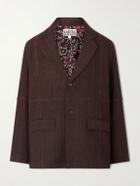 Kartik Research - Rabari Embroidered Linen Suit Jacket - Brown