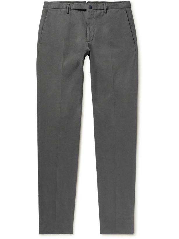 Photo: Incotex - Venezia 1951 Slim-Fit Cotton-Blend Twill Trousers - Gray