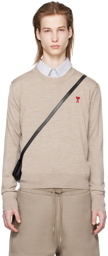 AMI Paris Beige Ami de Cœur Sweater