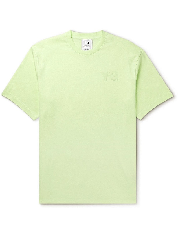 Photo: Y-3 - Logo-Print Cotton-Jersey T-Shirt - Green