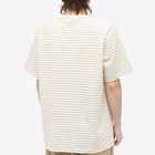 Folk Men's Textured Stripe T-Shirt in Tobacco Stripe