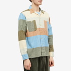 Beams Plus Men's Multi Stripe Shirt in Olive