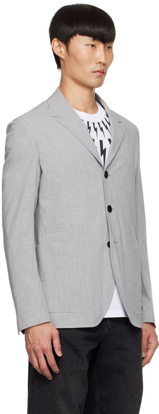 Neil Barrett Gray Polyester Blazer