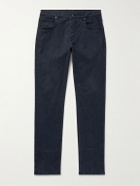 Purdey - Slim-Fit Straight-Leg Cotton-Blend Twill Trousers - Blue
