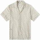 Bode Men's Petal Lace Vacation Shirt in Ecru Black