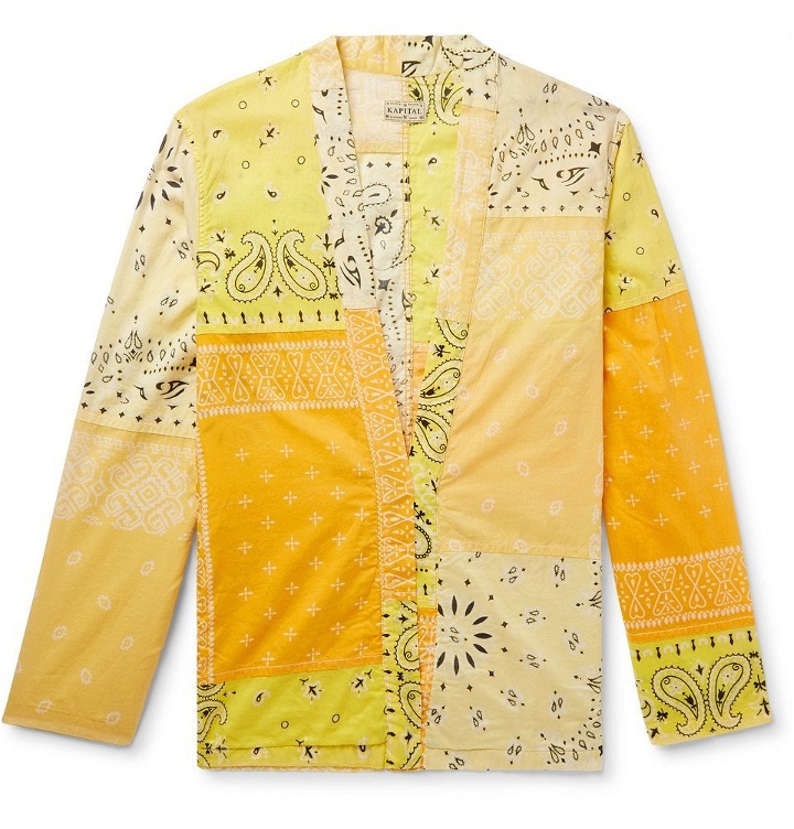 Photo: KAPITAL - Patchwork Bandana-Print Cotton-Blend Shirt - Yellow