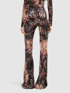 ETRO Printed Flared Jersey Pants