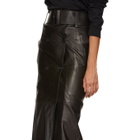 Yang Li Black Leather Belted Skirt
