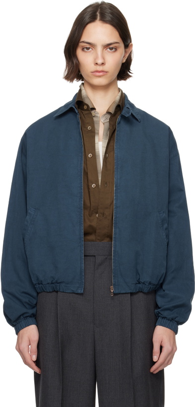Photo: AURALEE Navy Product Dyed Finx Gabardine Swing Jacket
