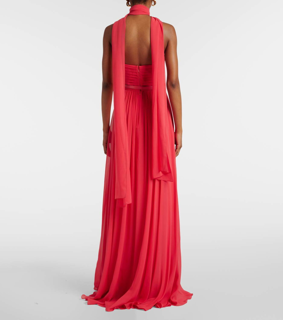 Elie Saab Scarf-detail silk gown