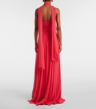 Elie Saab Scarf-detail silk gown