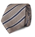 Canali - 8cm Striped Textured-Silk Tie - Men - Beige