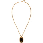 Versace Gold and Black Medusa Resin Oval Pendant Necklace