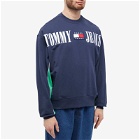 Tommy Jeans Men's Archive Logo Crew Sweat in Twilight Navy
